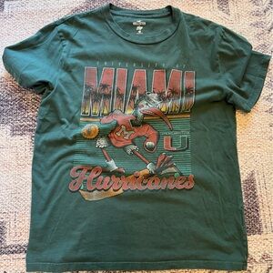 Hollister Miami Hurricanes Green Graphic Tee Size Medium